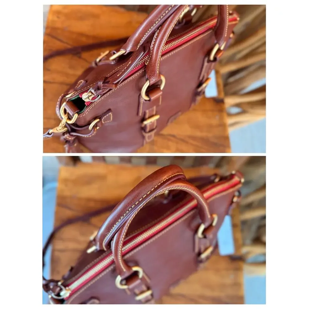 Dooney & Bourke Florentine Bristol Satchel – Chestnut Vacchetta Leather